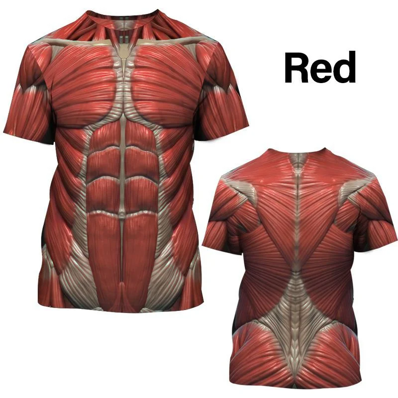 جديد مضحك العضلات ثلاثية الأبعاد تي شيرت الرجال موضة تي شيرت غير رسمي الرجال النساء الجولة الرقبة قصيرة الأكمام للجنسين الأطفال التي شيرت الملابس