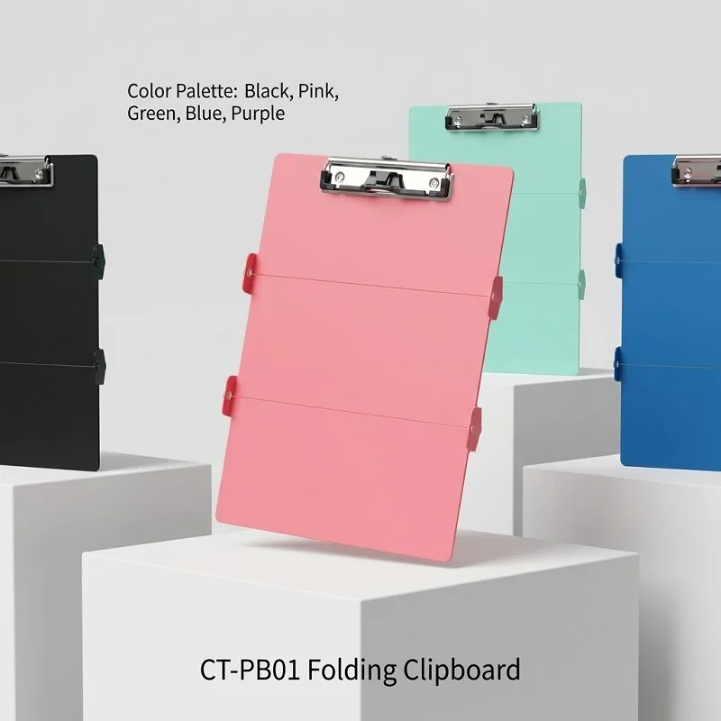 A4 Foldable Aluminum Alloy Medical Clipboard Multifunctional Medical Record Folding File Folder Office Containing Writing Board