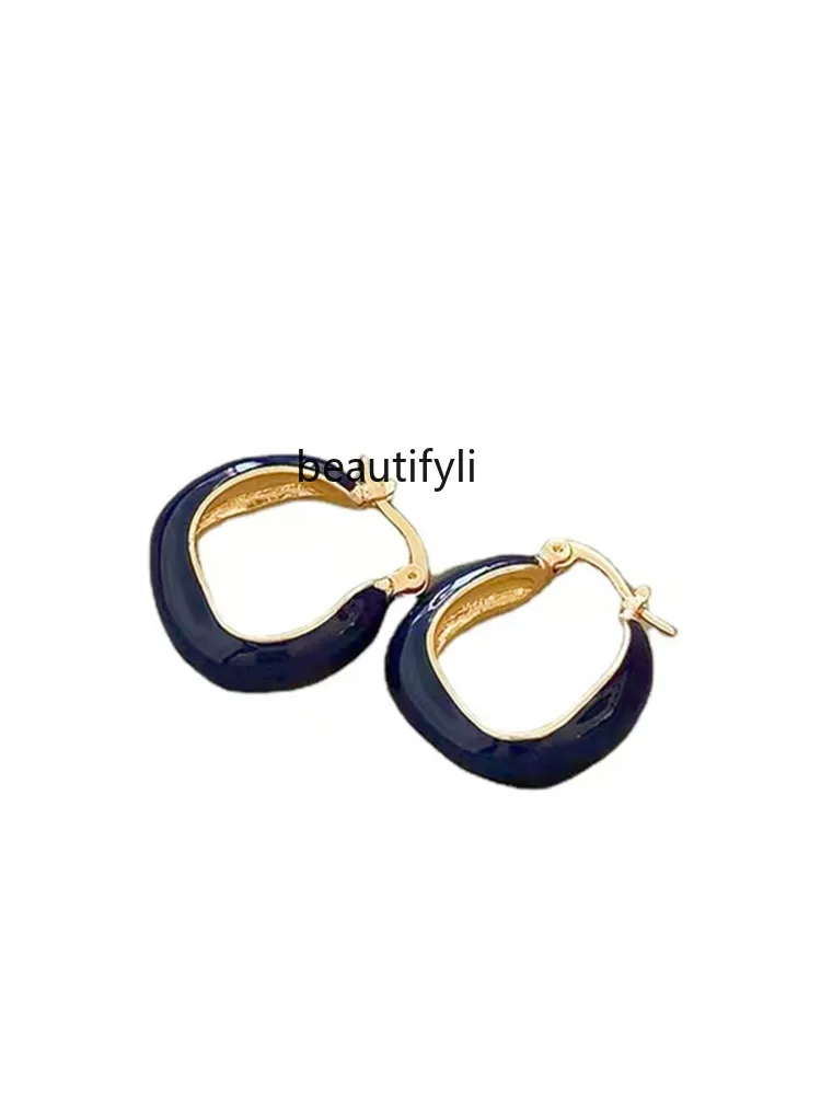 French retro earrings niche design sense versatile high fashion light luxury earrings