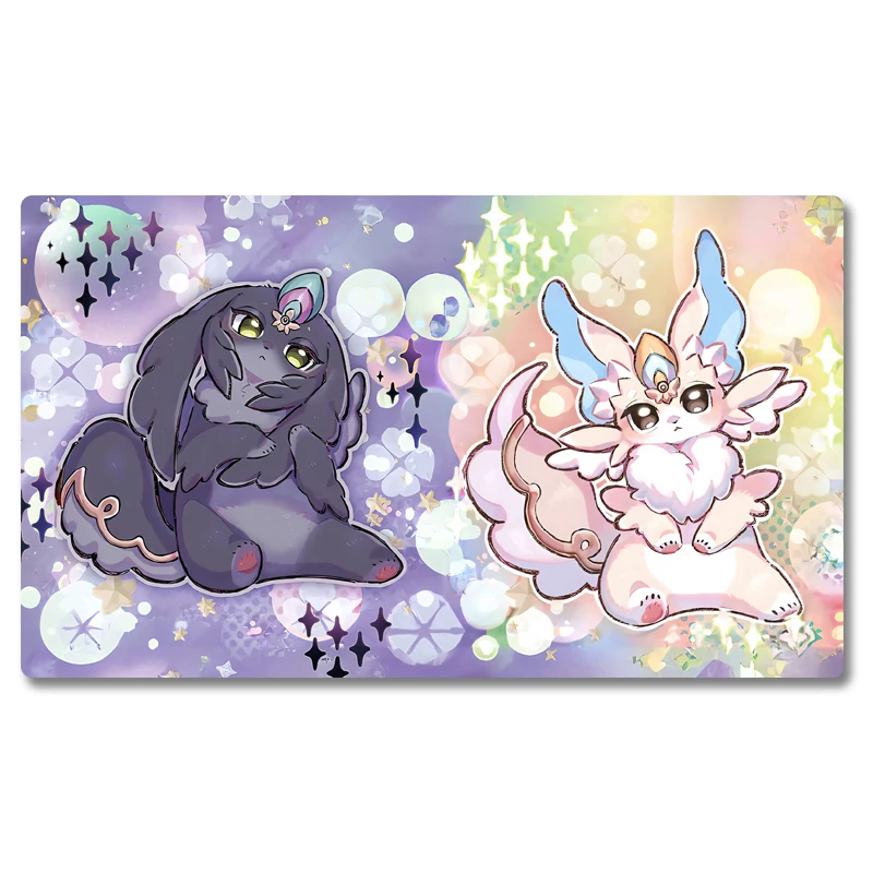 Alfombra de juego Yugioh Purrely & Purrely Yu-Gi-Oh! TCG OCG Trading Card Games Mat Duel Plate Alfombrilla de goma para tarjetas Alfombrilla para ratón
