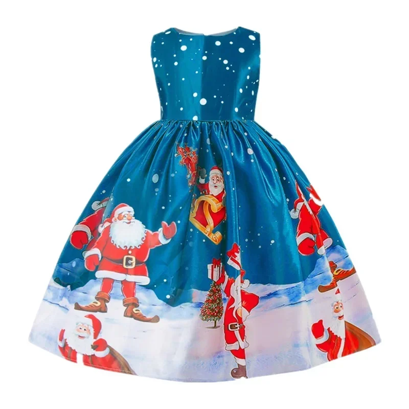 Baby Girls Christmas Dresses for 4-10 Yrs 2024 New Santa Claus Cosplay Costume for Kids Princess Party Dress for Christmas Gift