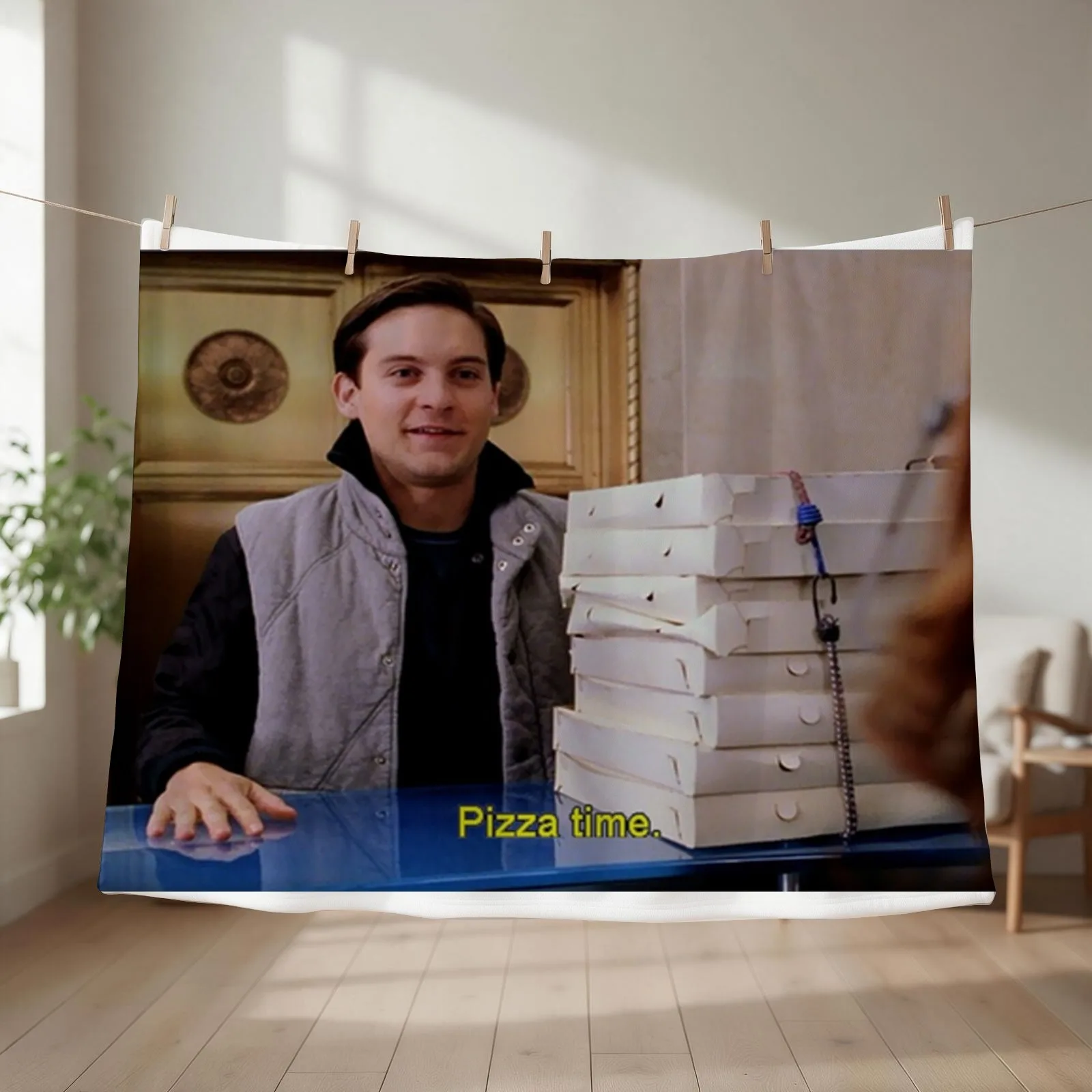 Pizza Time Throw Blanket couch cozy soft plush fuzzy picnic outdoor blanket
