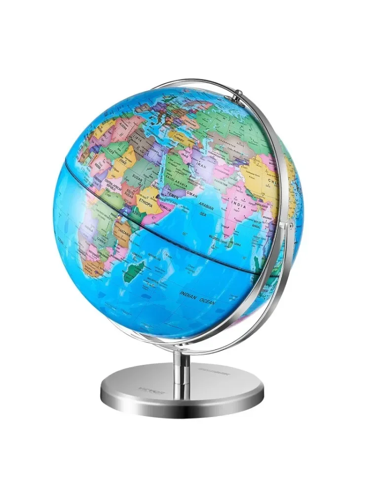 VEVOR Illuminated World Globe with Stand, 9 in/228.6 mm, Educational Earth Globe with Stable Heavy Metal Base and LED