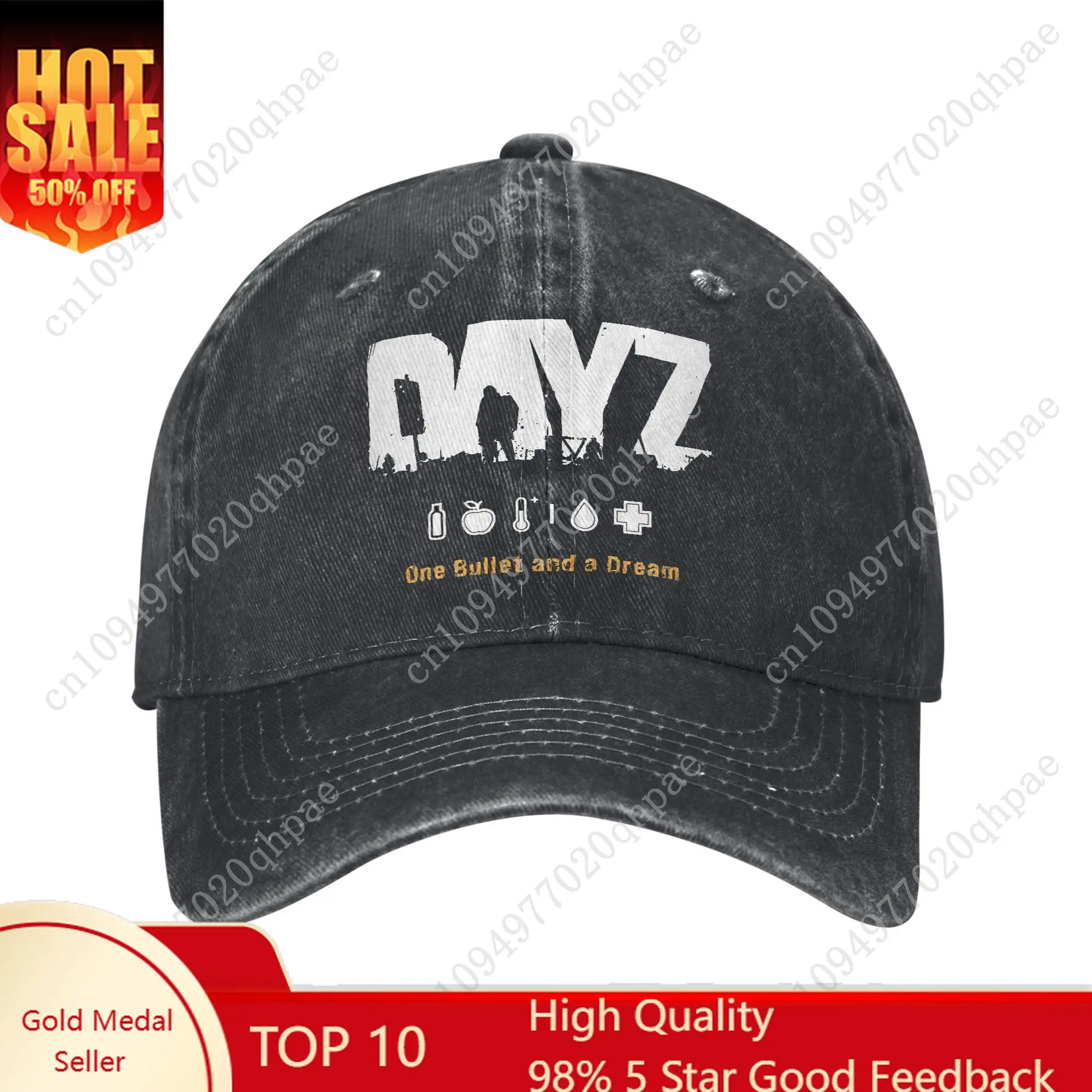 Casual DayZ One Bullet and a Dream Baseball Cap Men Women Distressed Cotton Snapback Cap Shotting Game Outdoor Workouts Gift Hat