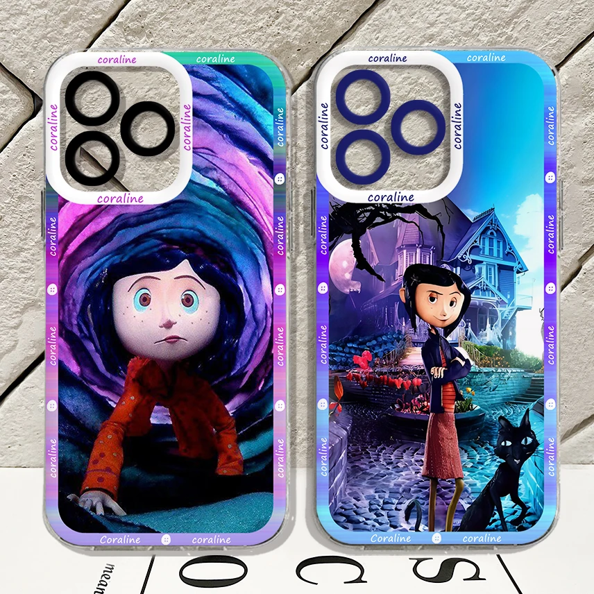 Anime Horror Film C-Coralines Phone Case For Samsung S24 S23 S22 S21 S20 S10 FE Note 20 Plus Ultra Lite 5G Clear Soft TPU Cover