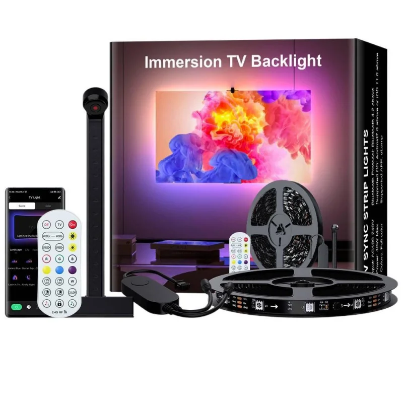 Eclairage-led-tv-miroir-d'ecran-lumiere-ambiante-lumiere-de-fond-avec-synchronisation-intelligente-bluetoothrgbmagic-barre-lumineuse-coloree