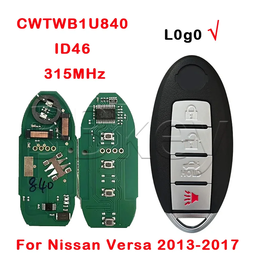 

Дистанционный ключ для Nova Versa Sentra Leaf 2013-2019 285E3-3AA0A CWTWB1U840 ID46 315 МГц Сменная смарт-карта