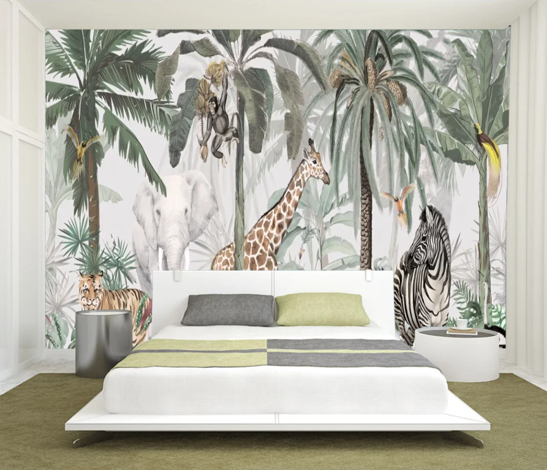 

Обои индивидуального размера, жирафы и зебры Юго-Восточной Азии, детская роспись, украшение для дома, настенные обои для детского сада