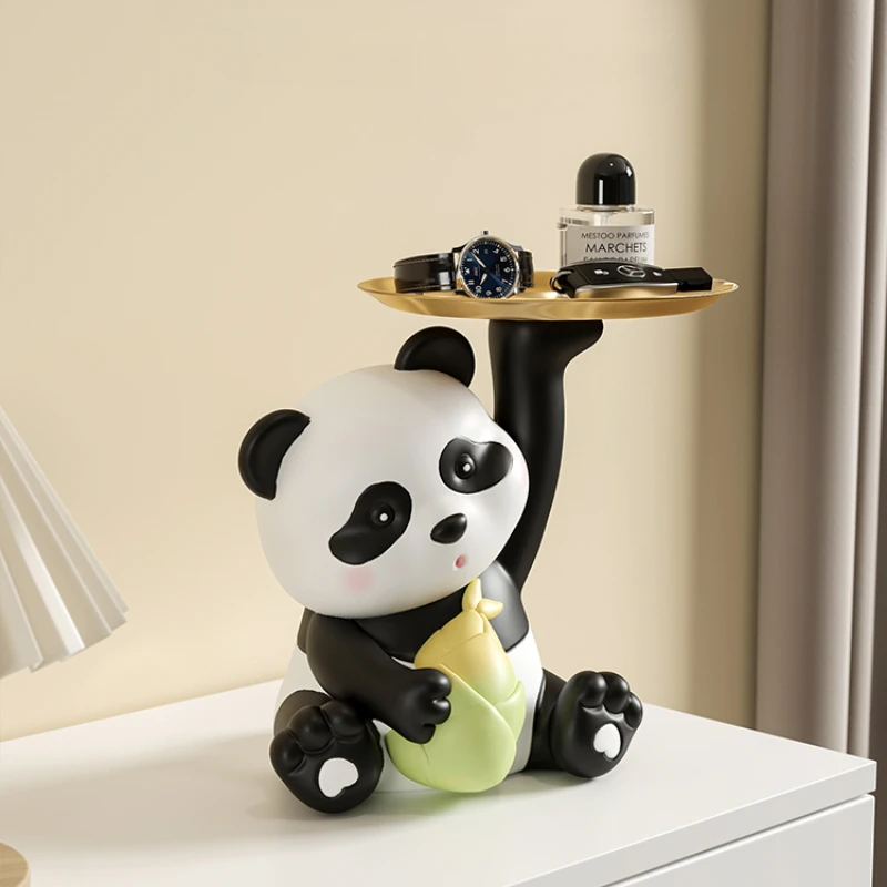 Imagem -03 - Armazenamento Chave Panda Ornamentos de Entrada Sapateira Decoração Sala de Estar Decorações Home Artigos Decorativos