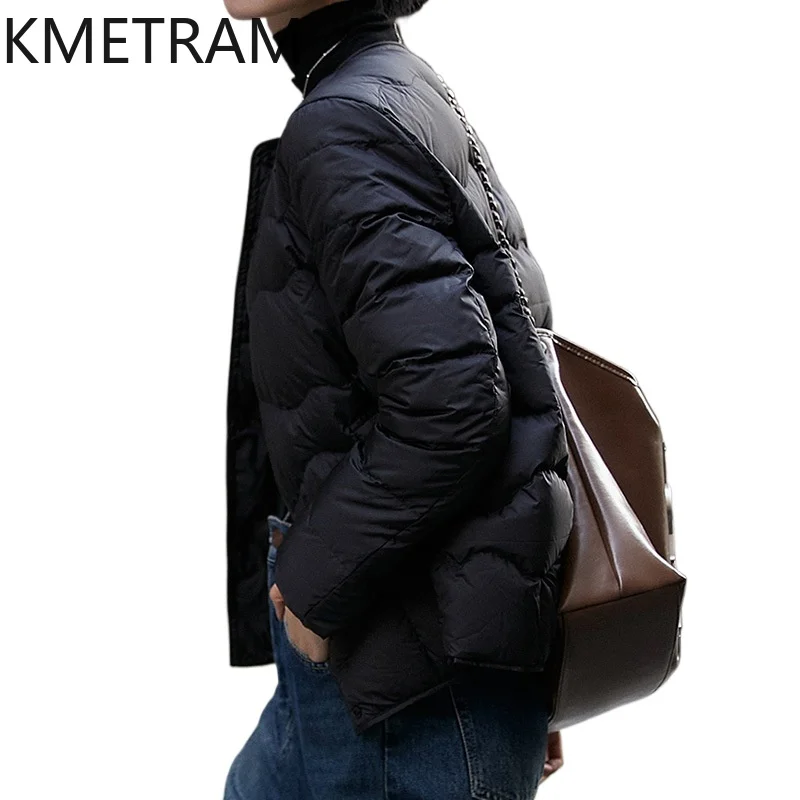 KMETRAM 겨울 화이트 구스 다운 코트 고품질의 새로운 겉옷 경량 퍼퍼 자켓 의류 여성 2024 Пуховик Женский