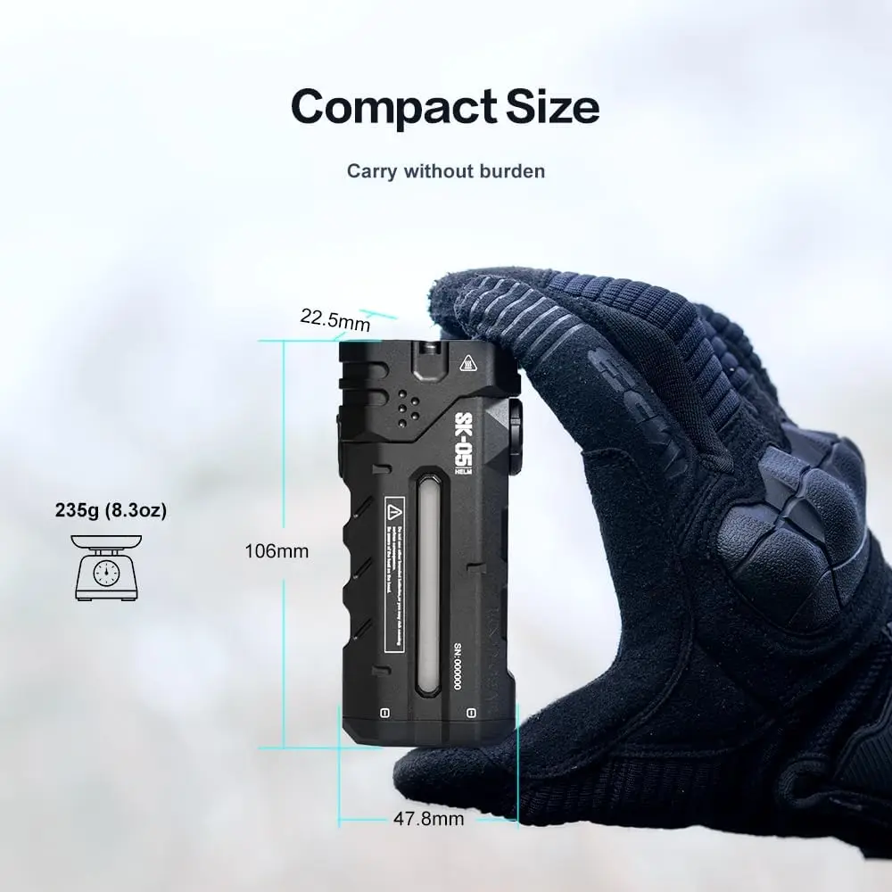 مصباح يدوي LOOP GEAR SK05 2850 LM قابل لإعادة الشحن مع بنك طاقة 6000 مللي أمبير في الساعة، مصباح يدوي EDC مقاوم للماء IP68 #6