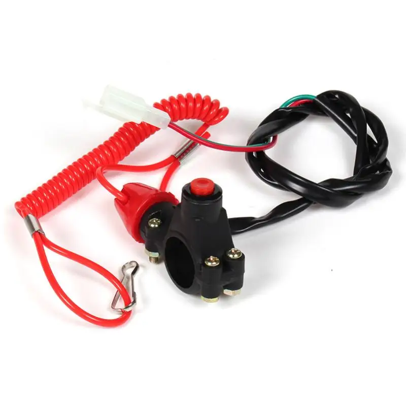 Handlebar 2 Wire Tether Kill Switch Apply For 49cc Dirt Pit Bike ATV Go Kart 4 Wheeler Quad Trail Bike