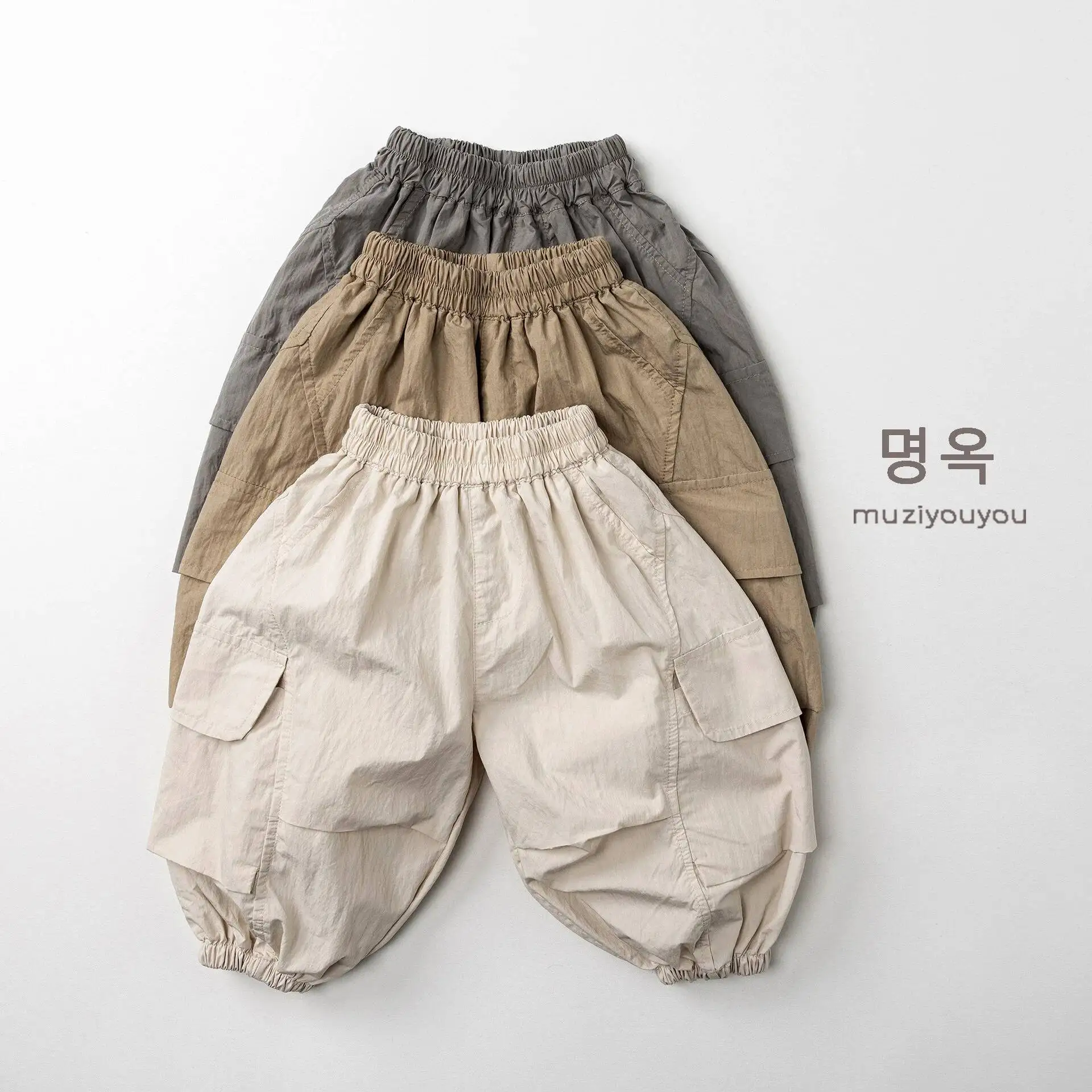 Frühling Sommer Kinderhosen 1-8 Jahre Jungen Mädchen Dünne Patchwork-Taschen Anti-Mücken Cargo-Hosen Jogger Kleinkind-Hosen Kinderkleidung – Detail 3