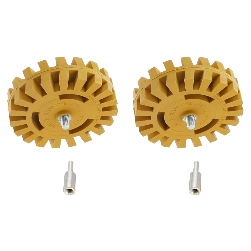 2Sets Glue Removal Wheels Rubber Degumming Wheels Pneumatic Eraser Wheel Decal Remover Auxiliary Car Polishing Grinding Wheel