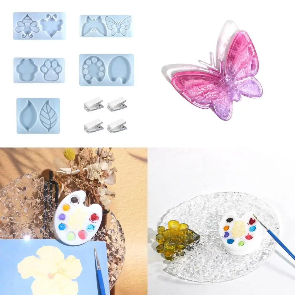 

31BB Sketching Board Clip Silicone Molds UV Epoxy Resin Mold Cat-Paw Casting Moulds for DIY Drawing Supplies Jewelry Making