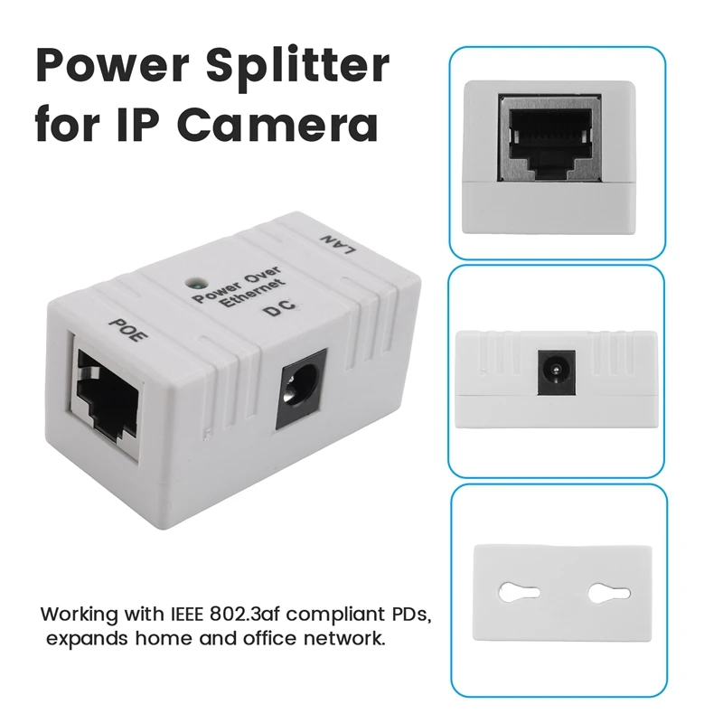 100 Mbps 5V 12V 24V 48V/1A BJW POE Injector Power Splitter For IP Camera POE Adapter Module Accessories -White