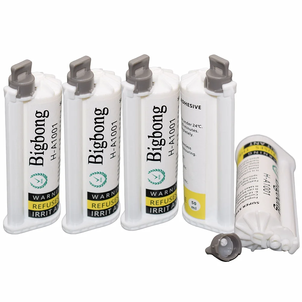 

5pc 10:1 AB Glues 50ml White Structural Adhesives Two-Component Strong Adhesive for 50ml AB Glue Gun 10:1 Caulking Gun Dispenser