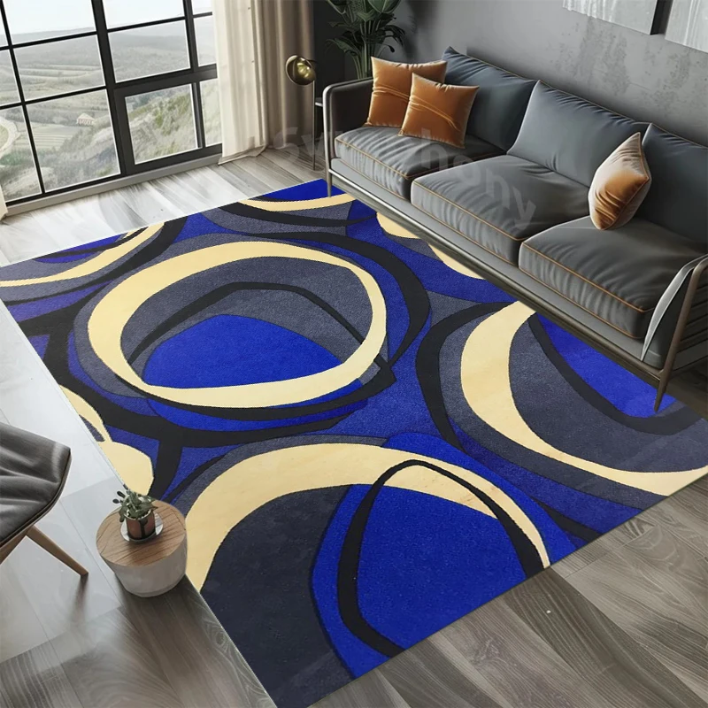 Groovy Retro Floor Rug Bright Multicolor Checkered Square Flower Cute Stylish Decor Area Rug for Living Space Home Ornament