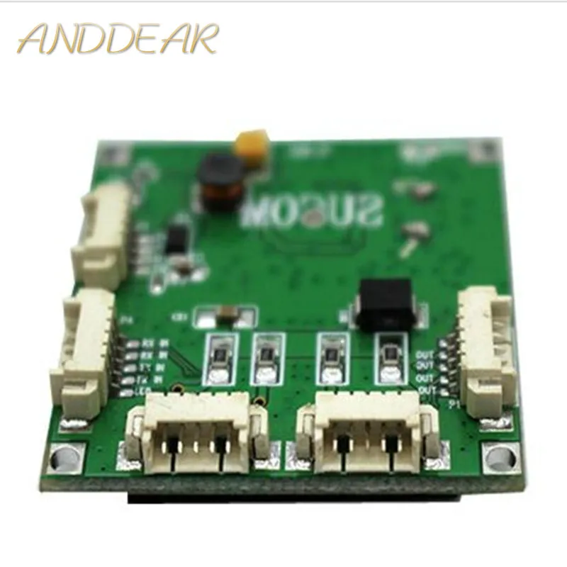 Mini módulo de interruptor de rede pbc, módulo oem tamanho mini com 4 portas, placa pcb, módulo interruptor ethernet 10/100mbps oem/odm