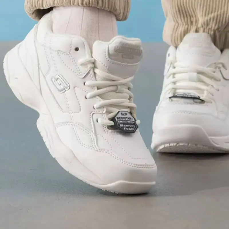 

Женские кроссовки Skechers Work Series, легкие, износостойкие, низкие, повседневные, для активного отдыха, модель 76555-Wht, новейшая модель