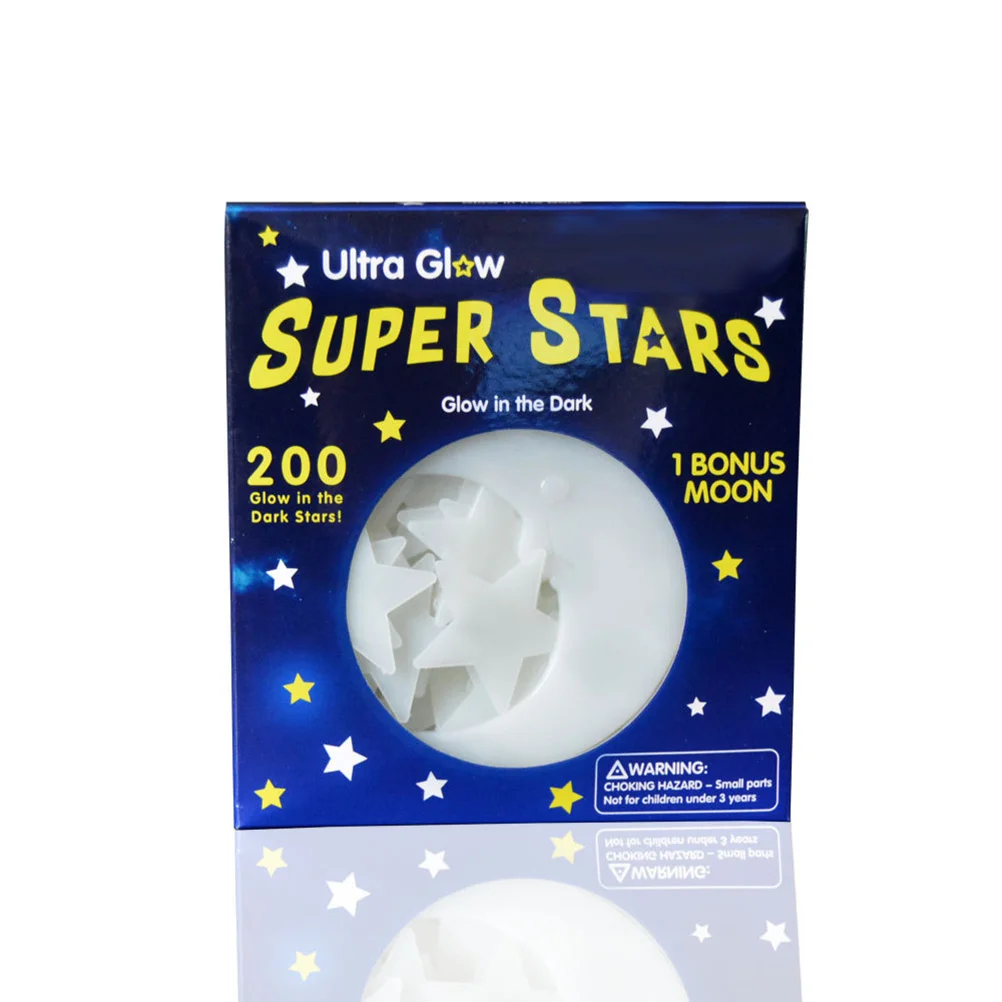 

200pcs Luminous Star Moon Sticker Set 3.8 Cm 9 Cm Glow In The Dark Wall Decals For Kids Room Nursery Bedroom Window Glass