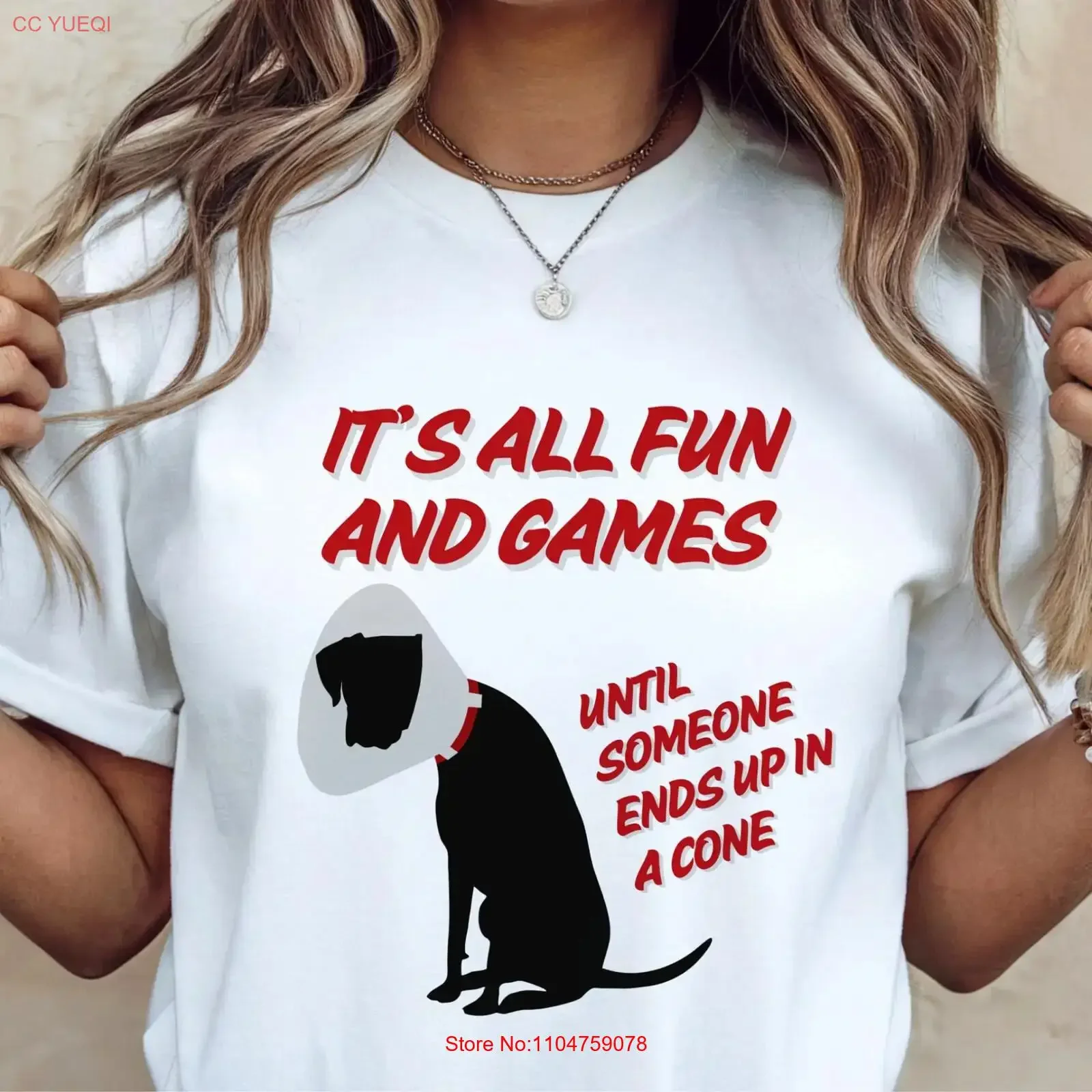 Funny Dog T Shirt Vet and Tech Cone of Shame Animal Lover Cute Pet Art Doggie Day Care vintage Washed Versatile graphic