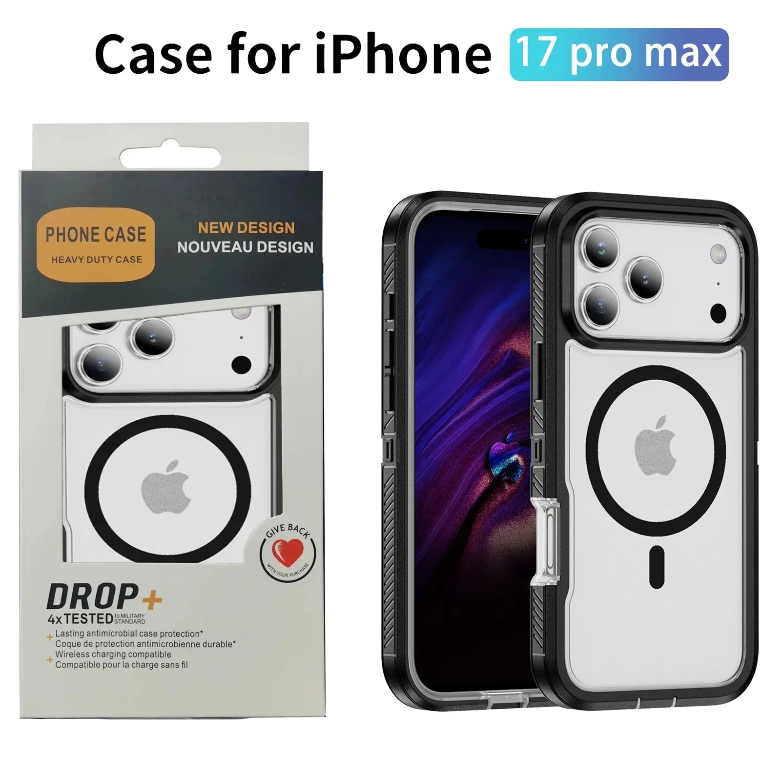 

Heavy Mechanical Magnetic Charge OTT-Box Case For IPhone 17Air 16 15 14 Plus 13 12 Pro Max Rugged Durable PC+TPU Anti-fall Cover