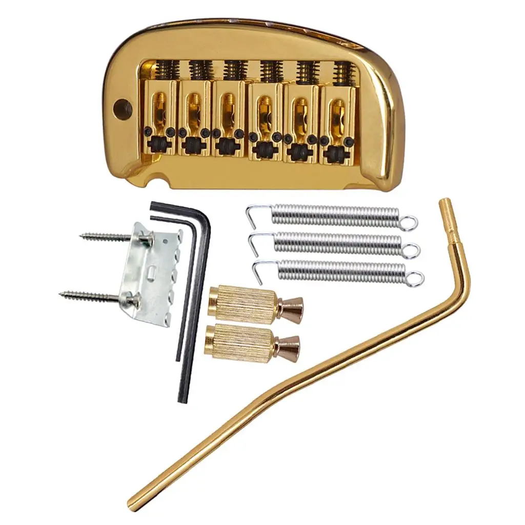 6 String Electric Guitar Bridge Roller Saddle Tremolo Unit with Mount Parts for Guitar Sustain Enhancement