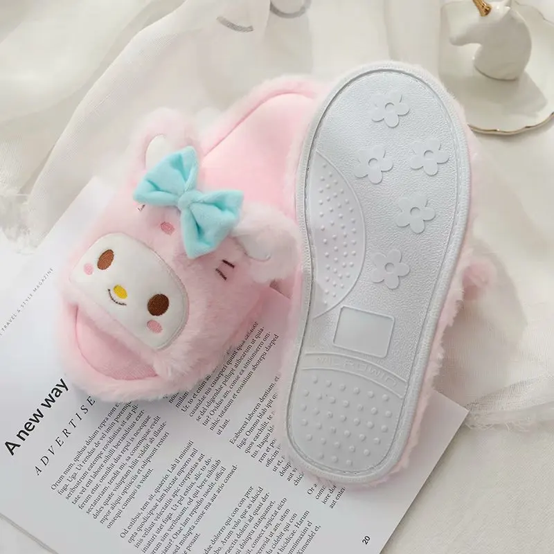 Girl Peep Toe Slippers Indoor Home Shoes Flat Non-slip Female Slipper Women Japanese Anime Purple Kuromied Shoes Gifts Girl Pink