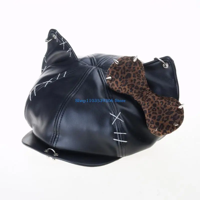 400A Punk Bowknot Hat Newsboys Caps 2000s Teens Girl Photo Hat Outdoor Shopping Hat