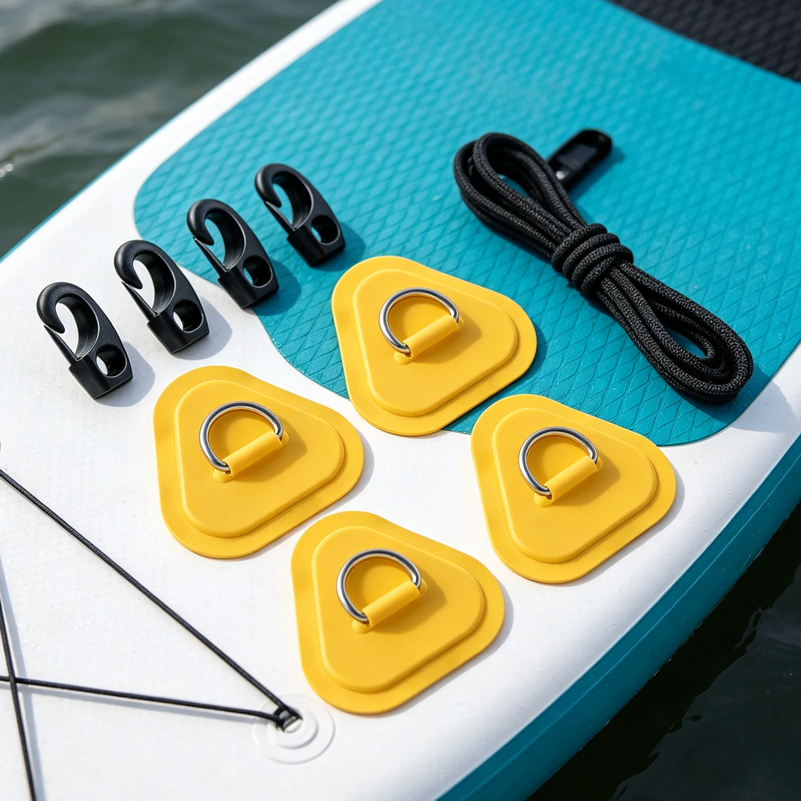 4er-Pack PVC-Paddelboard-Zubehör mit 2,5 m Bungee-Seil, Kajak-Bungee-Seil-Set, wasserdicht für aufblasbare Boote, Kajaks, Decks