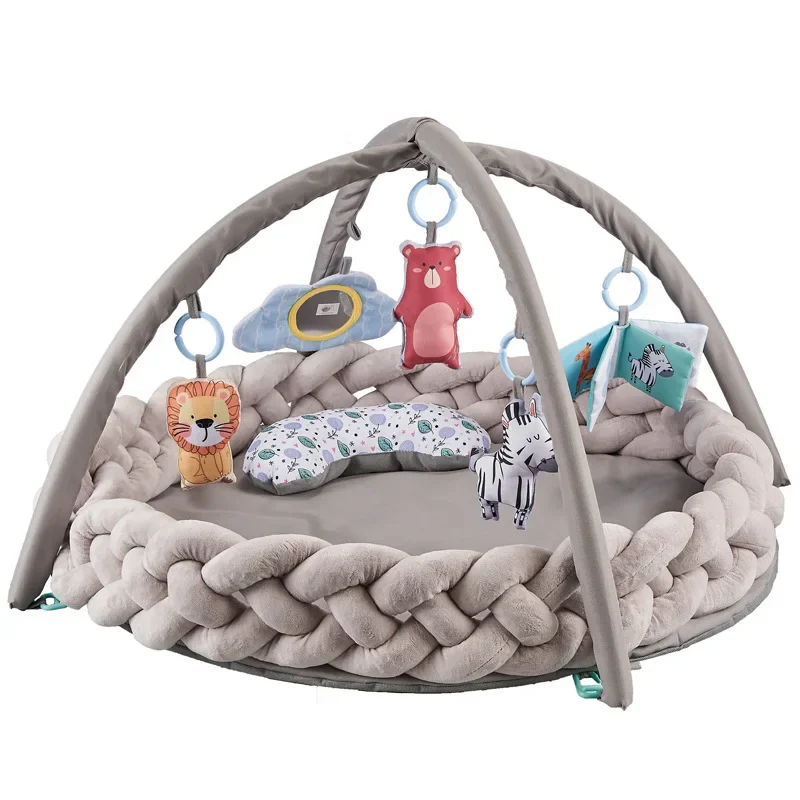 Musical foldable baby lounger mat infant activity crawling gym playmat  baby play mat with toys