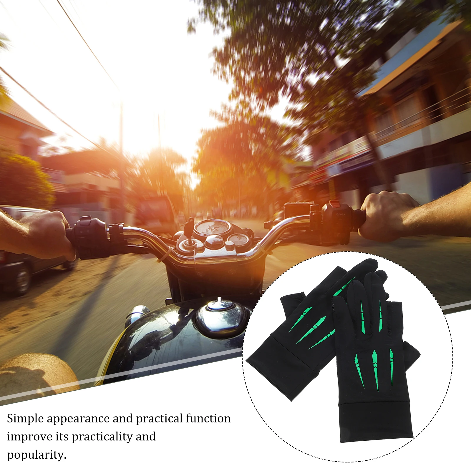 

1 Pair Of Uv Protection Cycling Gloves Shockproof Anti-Slip Durable Breathable Outdoor Riding Fitness Fishing Gloves For Adults