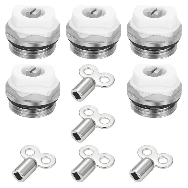 

5Pcs Screw Radiator Air Valves Safety Bleeder Replacement Radiator Bleed Valves