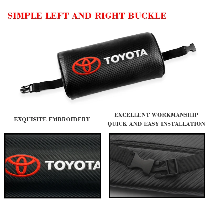 2Pcs Memory Foam Car Neck Pillow For Toyota Hilux RAV4 Camry Corolla Yaris Avensis Leather Seat Headrest Cushion Travel Support - view 3