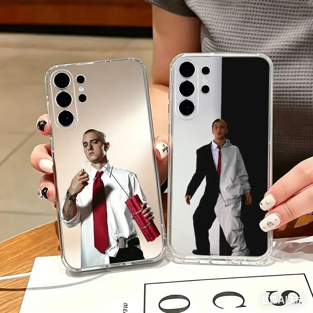 Fashion Rapper E-Eminem Transparent phone Case For Samsung S25,24,21,22,21,20,10,S9Ultra,Plus,Fe,Lite
