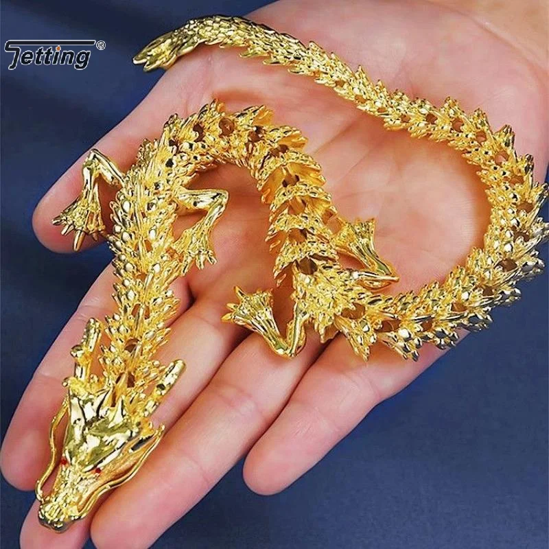 Alloy Five Claw Golden Dragon Ornaments Can Move Chinese Loong Handlebars Home Office Desktop Decorations