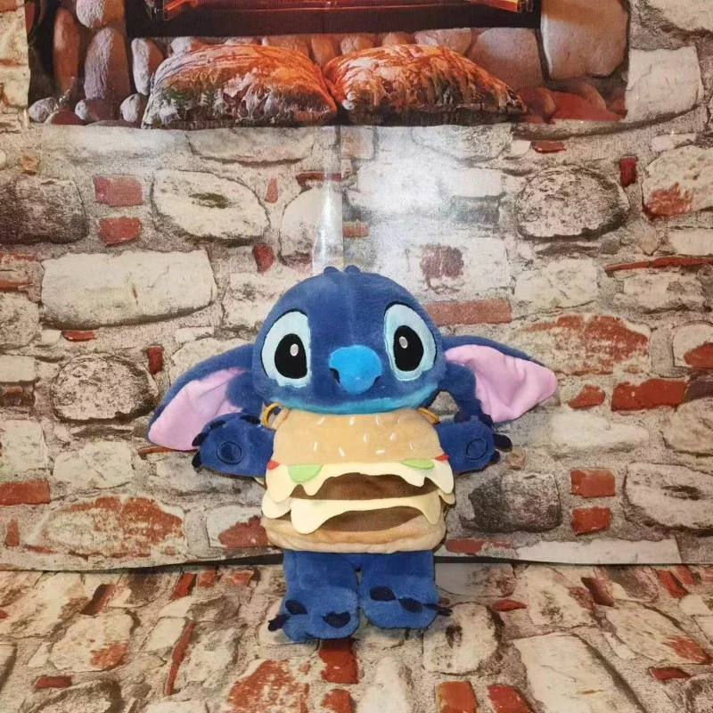 35CM-80CM New Disney Lilo & Stitch Doll Cartoon Angel Plush Toy Anime Hamburger Cosplay Stuffed Kawaii Children's Birthday Gift