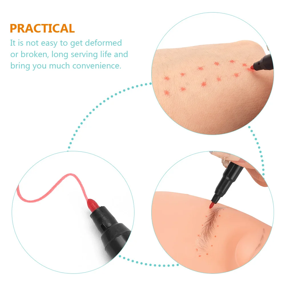

10Pcs Skin Tattooing Pen Water Resistant Marker for Eyebrow Tattooing Body Art Professionals Salon Use Mapping Position