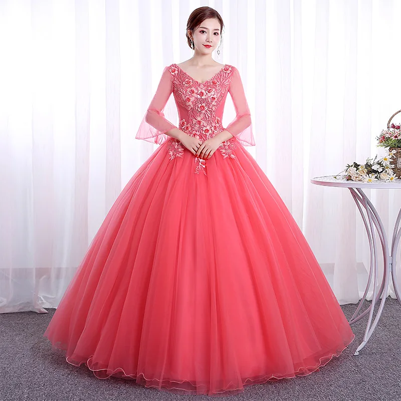 볼 가운 럭셔리 Quinceanera 드레스 레이스 파티 Vestidos 15 Anos 빈티지 vestido de 15 quinceañeras