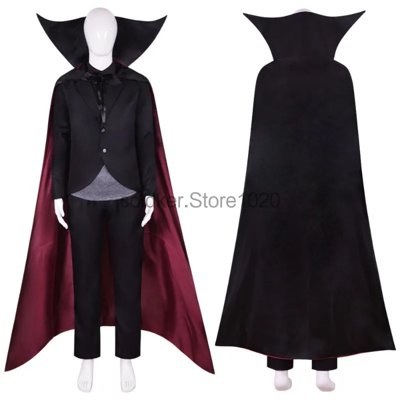 Men's Halloween Anime Vampire Dracula Cosplay Costume 5pcs Set Medieval Vampire Count Outfit Suit Halloween Purim Party Dress Up