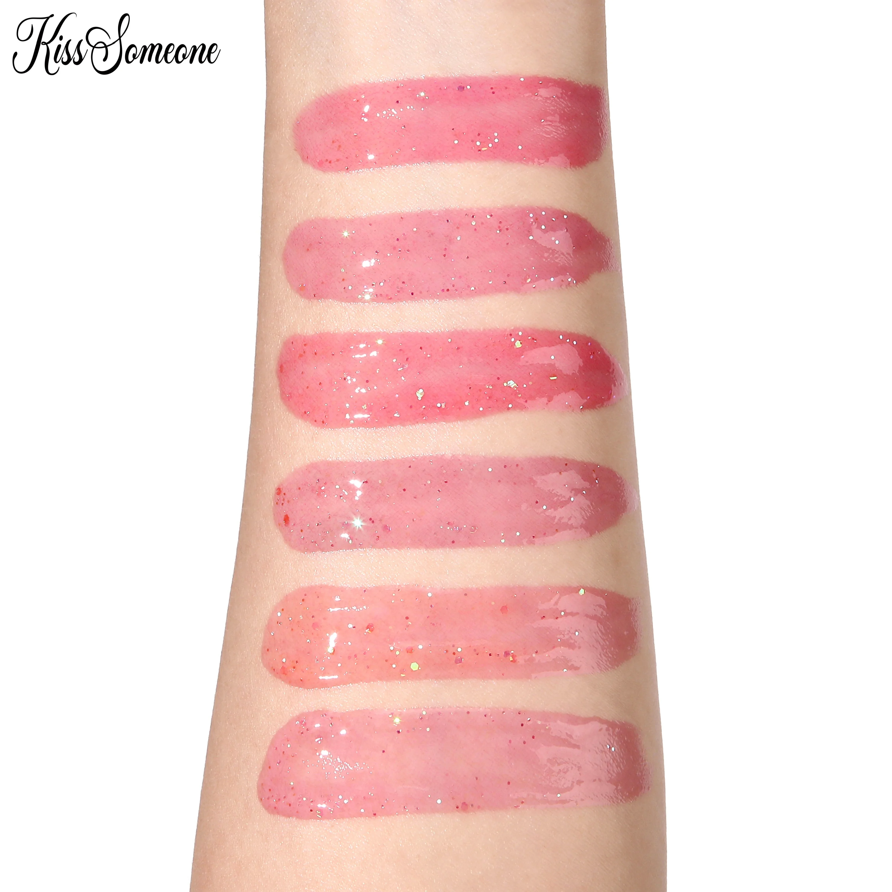 6가지 색상의 컬러 체인지 립글로스 미러 글로스 립 에센스가 입술에 오래 지속되는 보습과 촉촉함을 선사합니다.