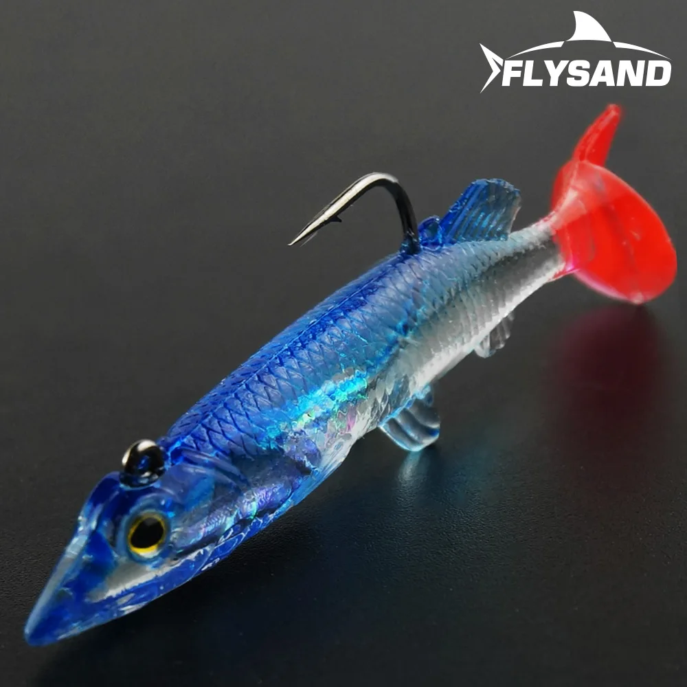 FLYSAND Reflective Fishing Lures Artificial Soft Bait Fish Hooks Saltwater and Freshwater Lifelike Swimbait Fishing Tackles Tool