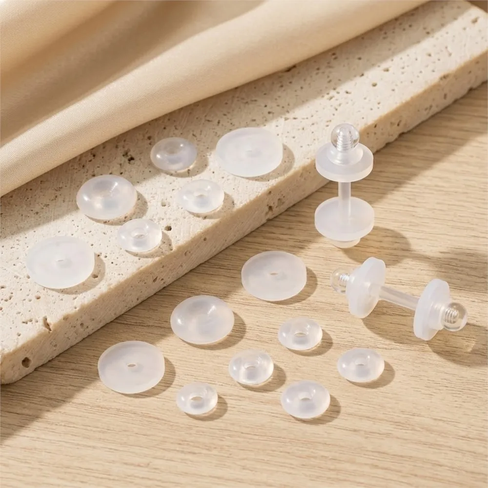 50pcs Silicone Fixed O-Ring Piercing Healing Discs Flat Spacer Washer Anti Hyperplasia For Earring Body Piercing Jewelry Making