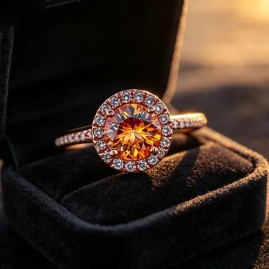 Geometric Gold-Tone Alloy Ring with Precision Micro-Set Zircon Crystals Designed for Modern Women Embracing Minimalist Elegance