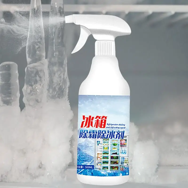 Fridge Freezer De-Icer Spray 500ml Refrigerator Defrosting Deicer Refrigerator Cleaner Solution Food Grade Liquid Descaler