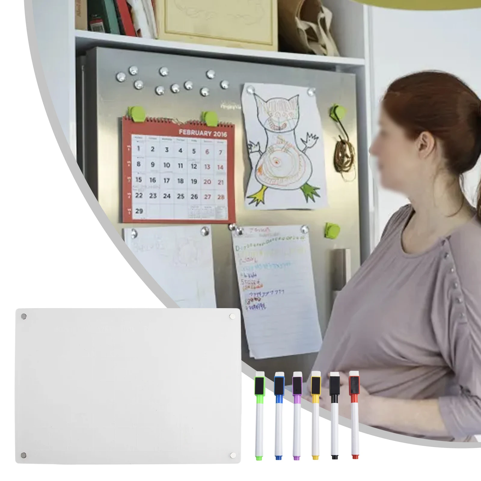Transparent Acrylic Memo Board  A4A3 Size  Magnetic  Organize Your Schedule Effortlessly  6 Smooth Writing Pens
