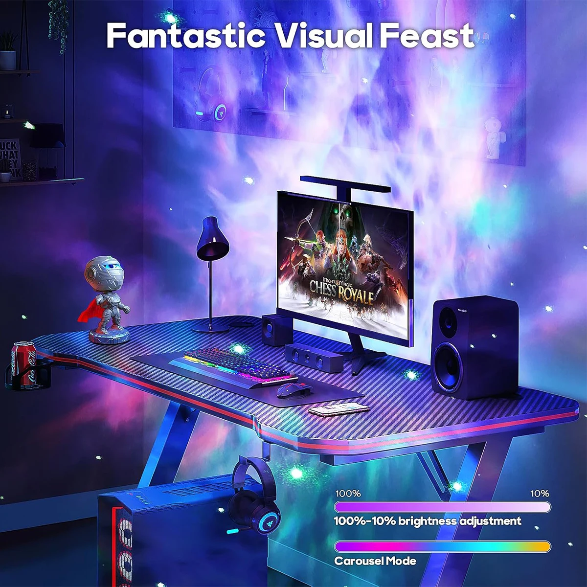 Mech Warrior Galaxy Proiettore Proiettore stellare Luce notturna con nebulosa con timer Camera da letto e proiettore di luce galassia da soffitto