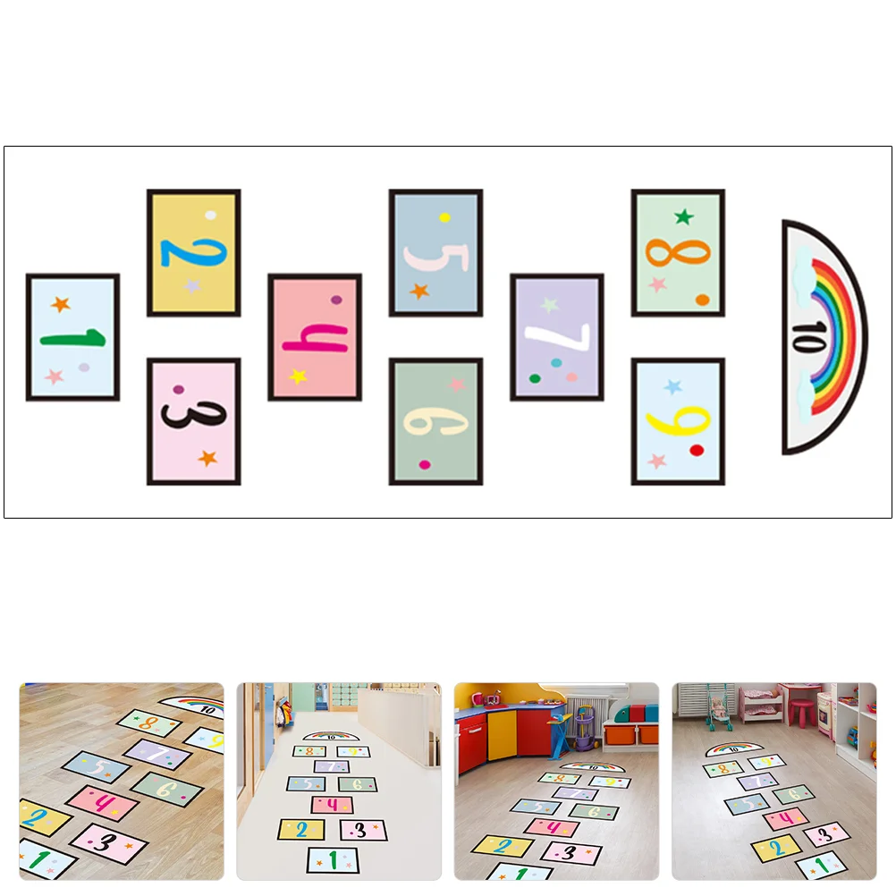 Children's Room Hopscotch Floor Vision Childrens Toys Number Game Sticker Paper