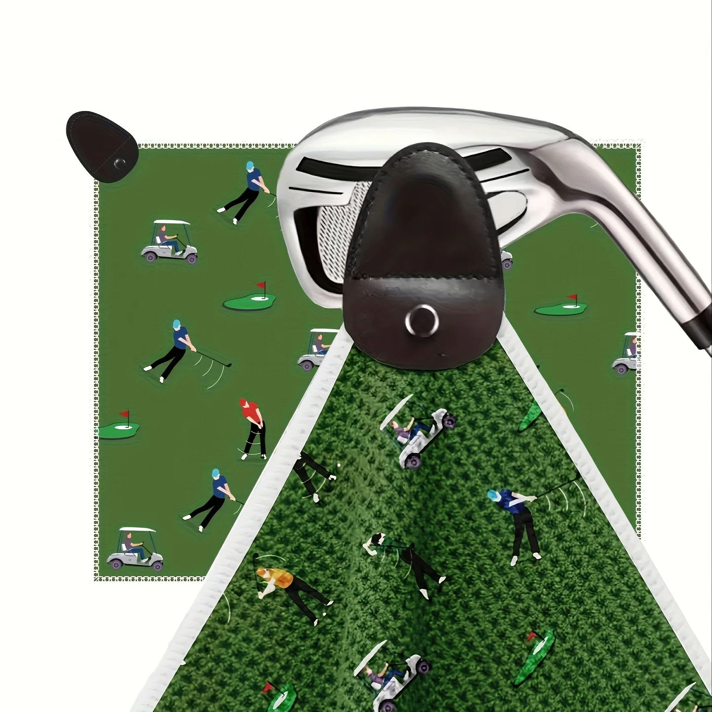 1 قطعة منشفة جولف مغناطيسية لحقائب الجولف للرجال والنساء لمحبي الجولف ، هدية التقاعد ، منشفة جولف بنمط تصميم الوافل من الألياف الدقيقة f
